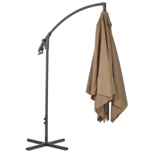 Berkfield Cantilever Umbrella with Steel Pole 250x250 cm Taupe