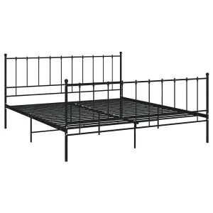 Berkfield Bed Frame Black Metal 200x200 cm