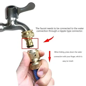 Premium Brass Hose Tap Connector (3/4" & 1" BSP) & Quick-Release Hozelock Compatible Brass Hose Connector - Corrosion-Resistant