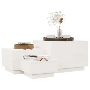 Berkfield Storage Boxes with Lids 3 pcs White Solid Wood Pine