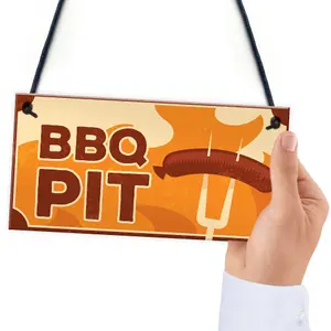 BBQ Pit Sign Novelty Garden Summerhouse Man Cave Sign Home Gift For Men