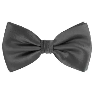 Dark Grey Satin Polyester Bow Tie for Casual & Formal Wear, Wedding Party Accessory