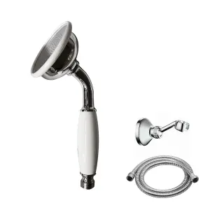 Nes Home Wall Mounted Traditional Bathroom Shower Handset with Hook & Hose