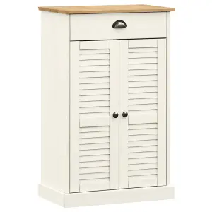 Berkfield Shoe Cabinet VIGO White 60x35x96 cm Solid Wood Pine