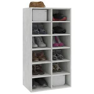 Berkfield Shoe Rack Concrete Grey 54x34x100.5 cm Engineered Wood