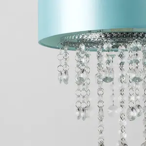 ValueLights Jesmond Acrylic Jewel Effect Droplet Blue Ceiling Pendant Light Shade