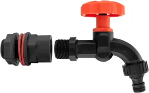 Premium Water Butts Kit  3/4" bsp black tap with click lock hose connector + Hozelock suited tap  connector + PTFE Tape Roll