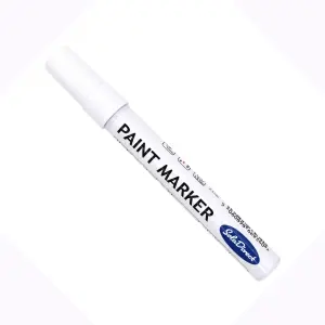 Oil-based Paint Marker Pen Permanent for Tyres Rubber Stone Leather Fabric Plastic Glass (White)