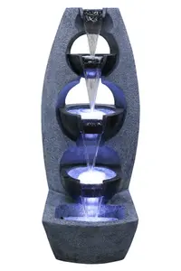 Aqua Creations Chester Stacked Bowls Mains Plugin Powered Water Feature with Protective Cover