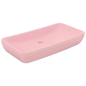 Belfry Bathroom Mcneely 380mm W Ceramic Rectangular Sink Pink