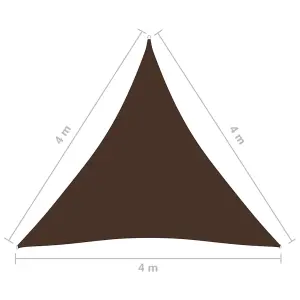 Berkfield Sunshade Sail Oxford Fabric Triangular 4x4x4 m Brown