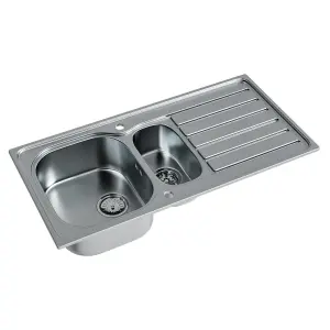 Liquida NR150SS 1.5 Bowl Reversible Inset Stainless Steel Kitchen Sink