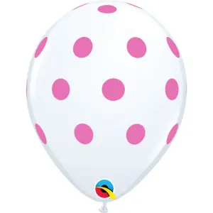 Qualatex 11 Inch Polka Dot Design Balloons (Pack Of 25) Pink (One Size)