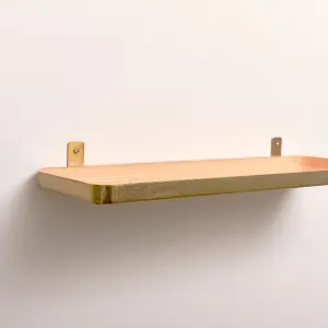 Melody Maison Gold & Peach Enamelled Metal Wall Shelf - 50cm