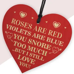 Red Ocean Valentines Day Gifts for Her Him Wood Heart Funny I Love You Husband Wife Anniversary Present