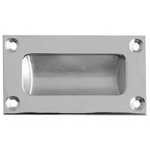 AFIT Satin Chrome Rectangular Flush Cabinet Door Pull 75mm