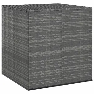 Berkfield Garden Cushion Box PE Rattan 100x97.5x104 cm Grey