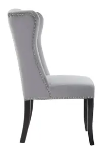 Premier Housewares Grey Velvet Dining Chair