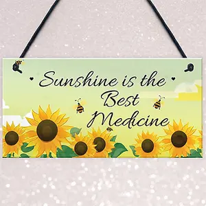 Red Ocean Sunshine In The Best - Novelty Hanging Garden Sign For Gardener - Garden Home Decor Plaques For Summer House