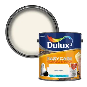 Dulux Easycare Washable & Tough Fine cream Matt Wall & ceiling Emulsion paint, 2.5L