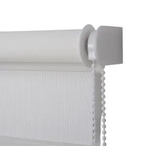 Elin Corded White Striped Day & night Roller Blind (W)120cm (L)180cm