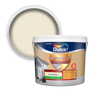 Dulux Weathershield Gardenia Smooth Matt Masonry paint, 10L