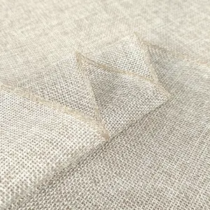 Neel Blue 29cm x 275cm Plain Hessian Table Runner, Cream