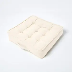 Homescapes Cream Cotton Armchair Booster Cushion