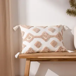 furn. Dharma Tufted 100% Cotton Polyester Filled Cushion