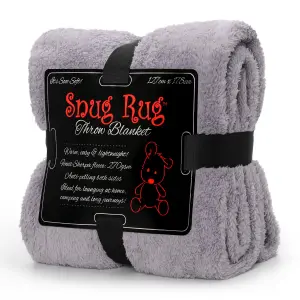 Snug Rug Blanket Luxury Sherpa Fleece Sofa TV Throw Gift Blankets 127x178cm - Lilac Grey