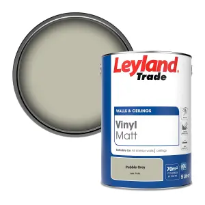 Leyland Trade Vinyl Matt Walls & Ceilings Emulsion Paint Pebble Grey (RAL 7032) 5L