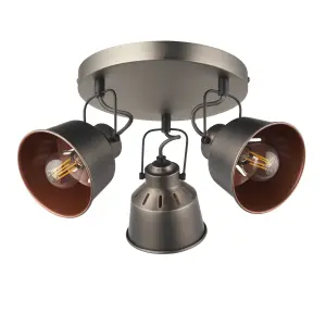 Bellecombe Matt Copper effect 3 Light Spotlight