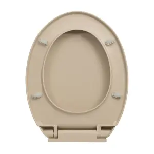 Soft-Close Toilet Seat Quick Release Beige Oval