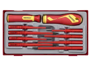 Teng Insulated Interchangeable Blade Screwdriver Set, 10 Piece