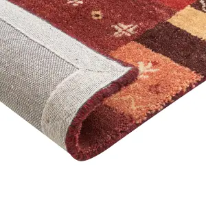 Wool Gabbeh Area Rug 160 x 230 cm Red SINANLI