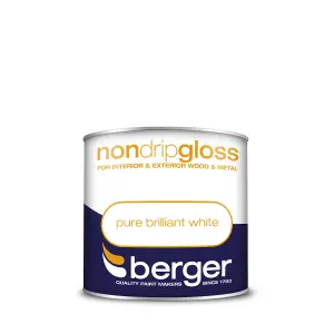 Berger Non Drip Gloss Paint Pure Brilliant White - 250ml