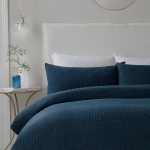 Lindly Textured Waffle Duvet Cover Set