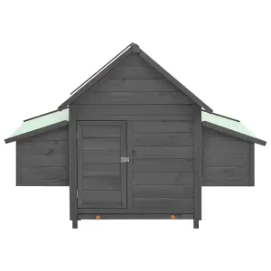 Chicken Coop Grey and White 152x96x110 cm Solid Firwood