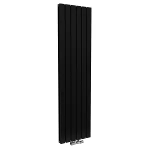 Nes Home 1800 X 410 mm Central Connection Vertical Flat Panel Black Designer Radiator