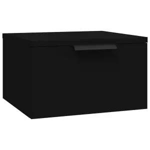 Berkfield Wall-mounted Bedside Cabinet Black 34x30x20 cm