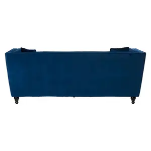 Interiors by Premier Ferris Navy Velvet 3 Seat Sofa