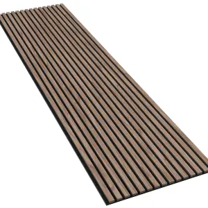 2 PACK Acoustic Wood Slat Wall Panel in Walnut 240cm x 60cm