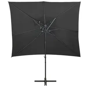 Berkfield Cantilever Umbrella with Double Top Anthracite 250x250 cm