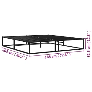 Berkfield Bed Frame Black Metal 180x200 cm 6FT Super King