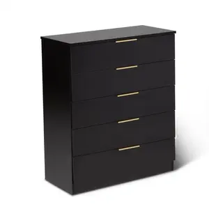 Glenhaven 5 Drawer 75cm W Chest of Drawers Black