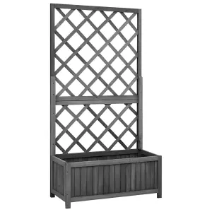 Berkfield Garden Trellis Planter Black 70x30x135 cm Solid Firwood