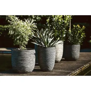 Capi Egg Planter Nature Rib 35x34 cm Anthracite KOFZ932