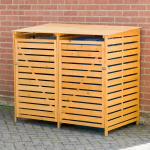 KCT Wooden Wheelie Bin Store Outdoor Storage - Double ( 2 x 240L)