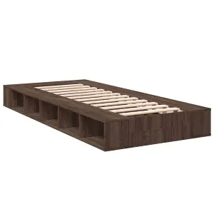 Berkfield Bed Frame without Mattress Brown Oak 90x190 cm Single