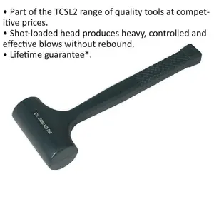 3lb Dead Blow Hammer with Rubber Head - Anti-Rebound Mallet for Controlled Striking